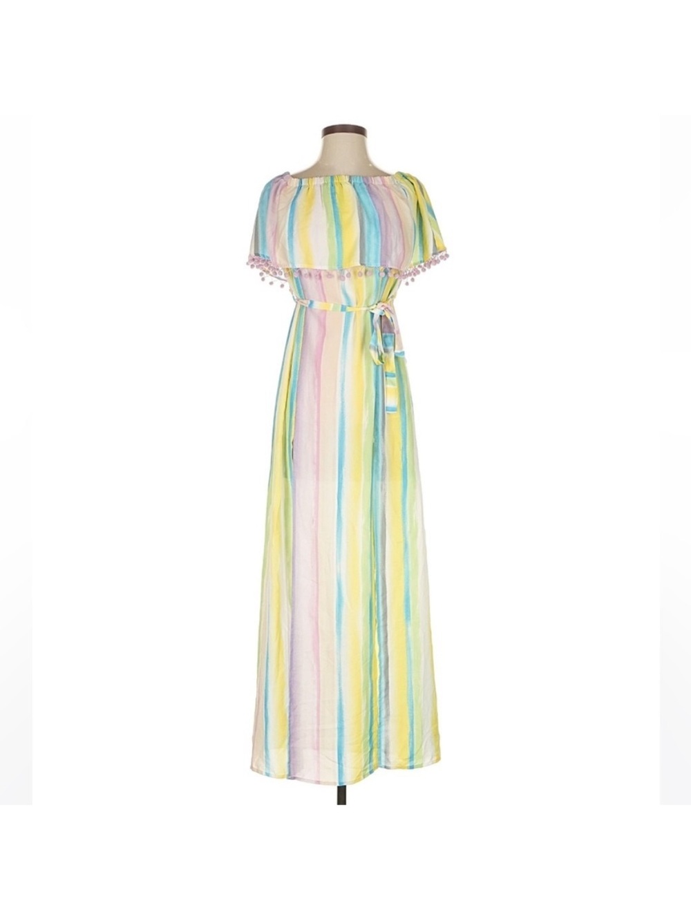 Buddy Love Carmen Pastel Off The Shoulder High Slit Maxi Dress Women’s XS - Picture 2 of 7